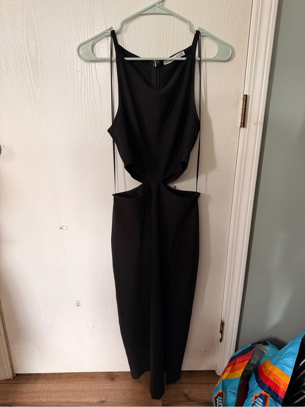 Abercrombie & Fitch Black Backless Cutout Midi Dress